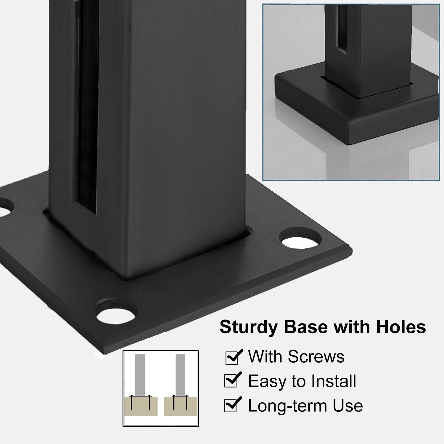 Wysokiej jakości słupek ogrodzeniowy ze stali nierdzewnej, kolumna balustradowa do bezpiecznego balkonu, patio, ogrodu i przedpokoju, nowoczesny design, odporny na warunki atmosferyczne, łatwy montaż