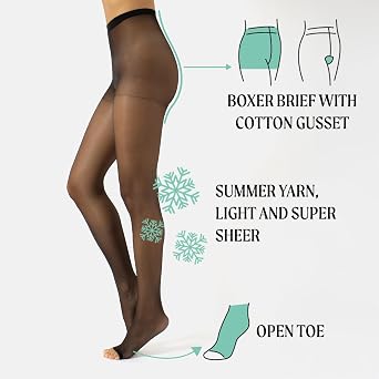 CALZITALY Toeless Pantyhose, Cooling Effect, 10 DEN Made in Italy