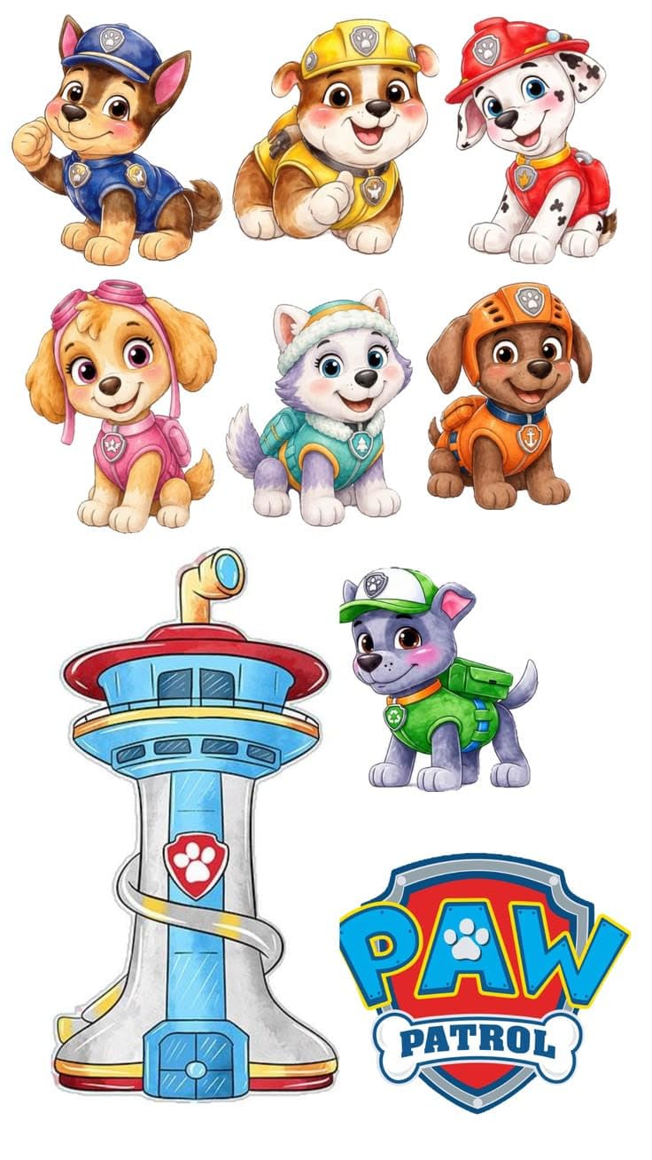 Paw Patrol Cupcake Toppers, 9-Piece Set, Pre-Assembled Picks