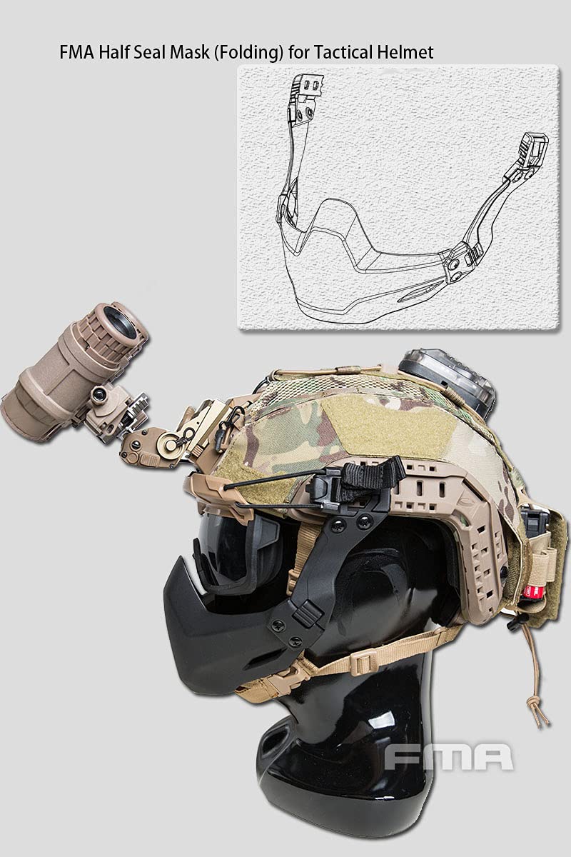 FMA Maschera protettiva tattica casco pieghevole mezza maschera