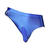 Men's Sexy Hip Briefs Underwear High Elastic Breathable Satin Silky Boxer Trunks Underpants