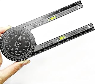 Black Angle Finder Tool – 360° Rotating Protractor with Built-in Spirit Level – Precision Measuring for Woodworking, Metalworking & Tile Installation