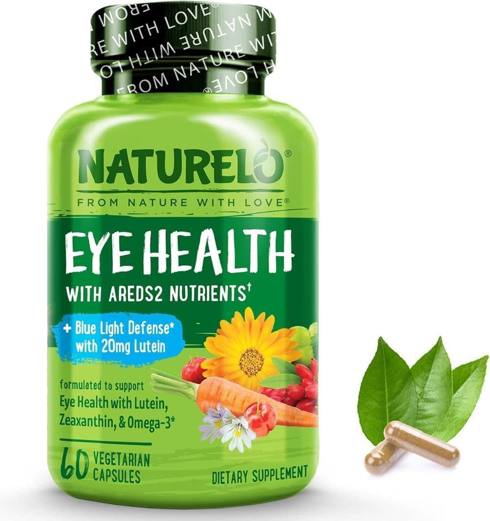 Eye Vitamins - AREDS 2 Formula Nutrients with Lutein, Zeaxanthin, Vitamin C, E, Zinc, Plus DHA - Supplement for Dry Eyes, Healthy Vision, Eye Support - 60 Vegan Capsules