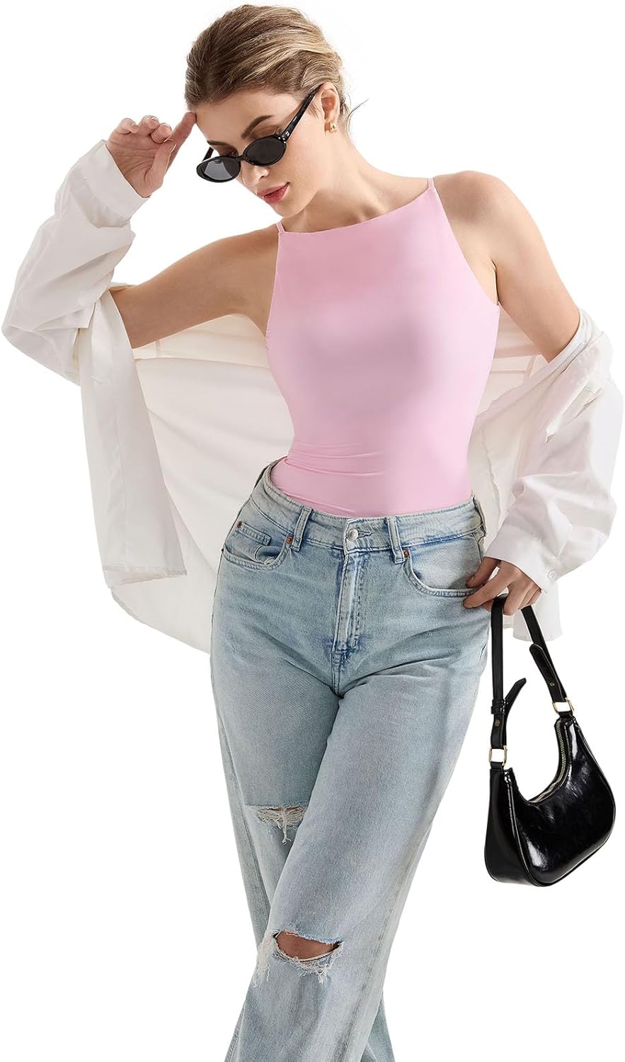 SUUKSESS Women Double Lined Boat Neck Tank Tops 2025 Y2K Going Out Basic Cami Shirts - Image 3