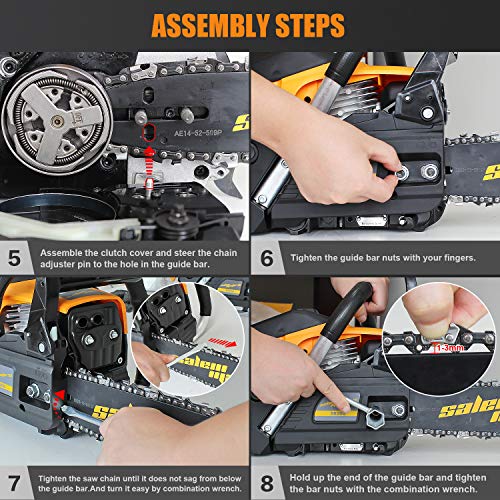 SALEM MASTER 5820G 58CC 2-Cycle Gas Powered Chainsaw, 18-Inch Chainsaw, Handheld Cordless Petrol Gasoline Chain Saw for Farm, Garden and Ranch
