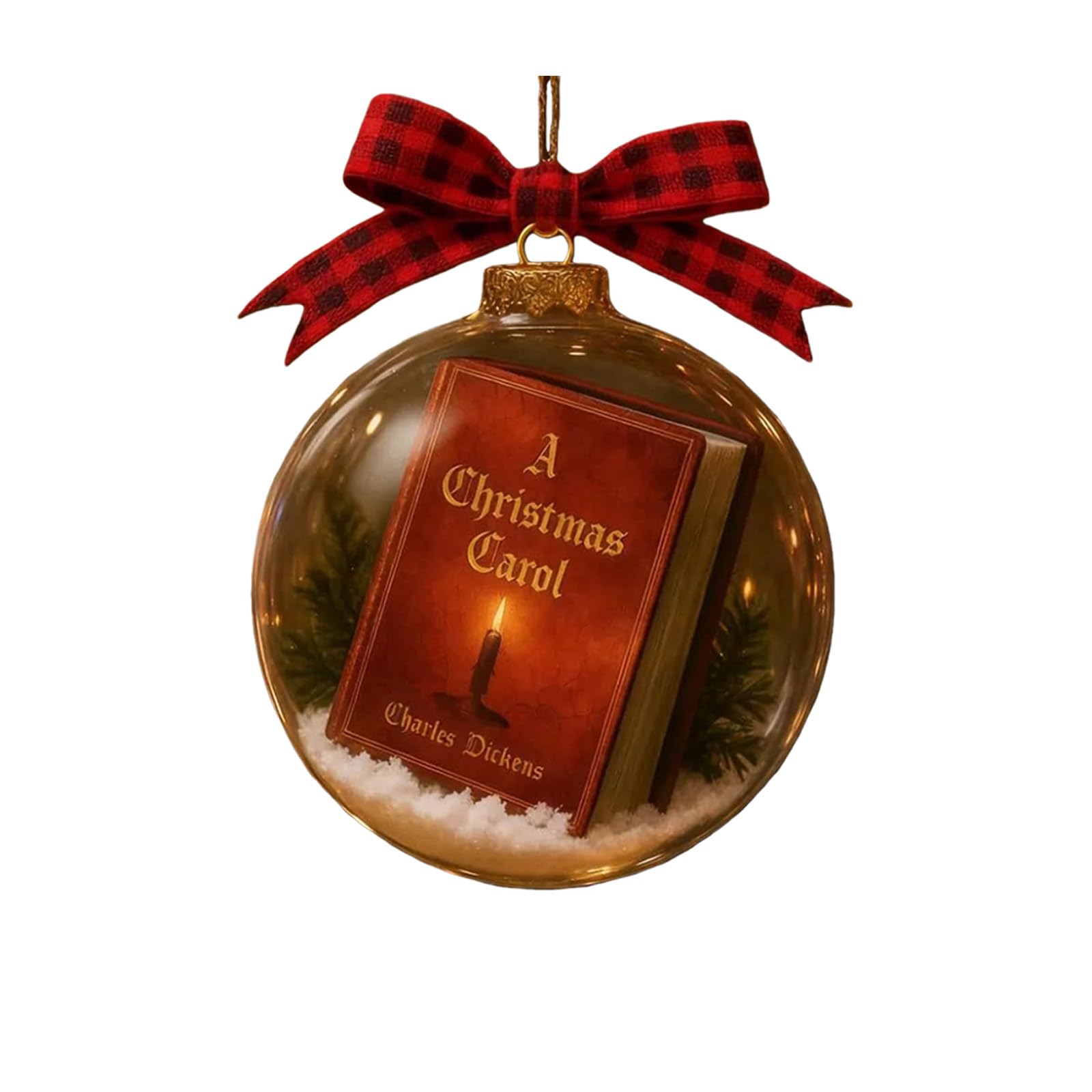 KAQNTUD Miniature Christmas Song Ornament in Book Shape Clear Acrylic Hanging Decorations for Christmas Tree Home Office Festival Parties Accessories Acrylic Christmas Tree Decoration