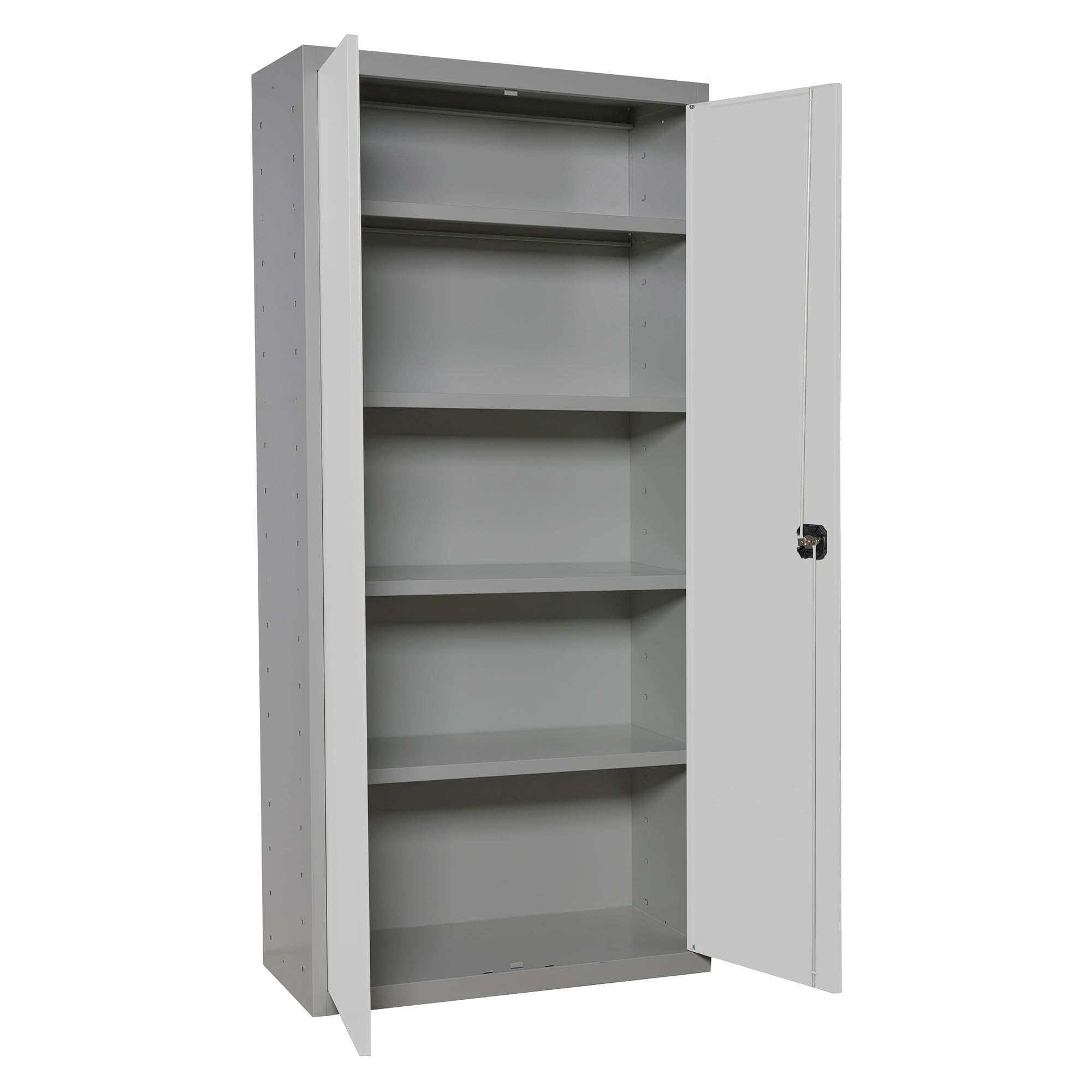 Simon Rack Amario Metálico Almacenaje, 1800x1000x400 mm, Armario Multiusos, 2 Puertas, 4 Estantes, Gris/​Blanco - Simonlocker