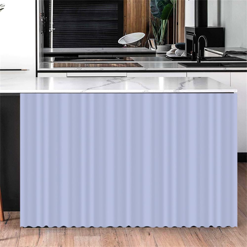 Highdi Dustproof Curtain, Cupboard Short Kitchen Hideaway Small Curtains - No Drilling Is Required with Self Adhesive for Under Sink, Bookcase, Bathroom (Light blue,W100* H140cm)