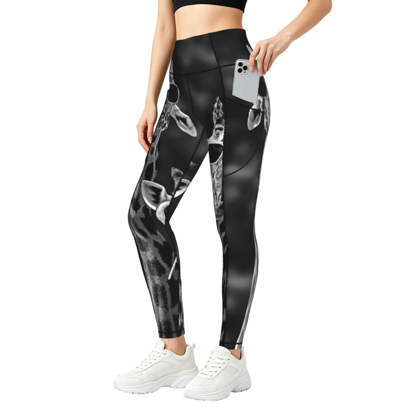 Pantalones de yoga antideslizantes mallas elásticas suaves que solucionan la falta de bolsillos 8