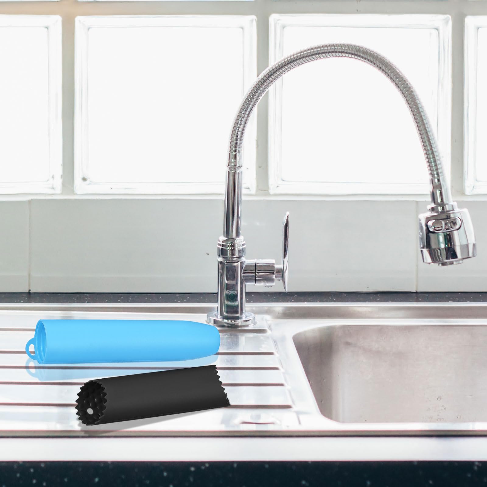 Tubo pelador de ajo de silicona, 2 piezas de rodillo de ajo, tubo de pelado de dientes de ajo, removedor de piel para herramientas útiles de cocina, color negro 5