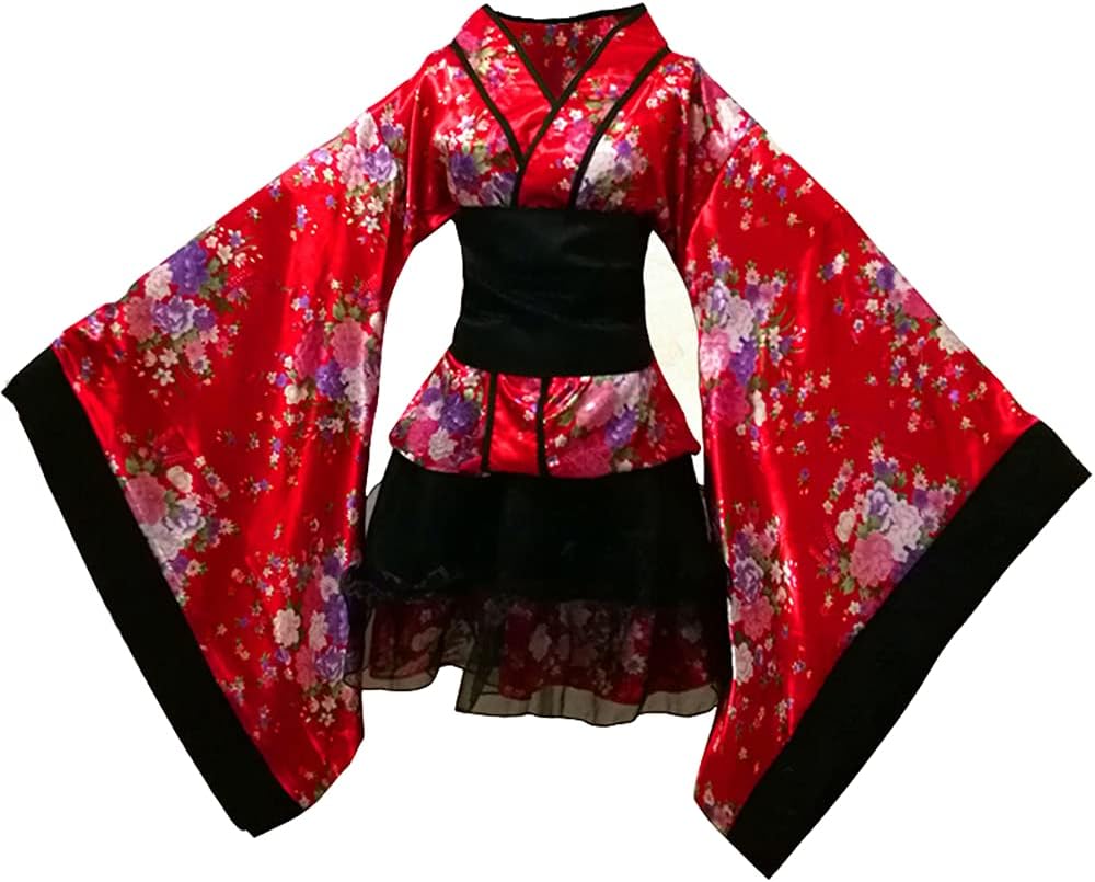 Amazon.co.jp: [YuanD] メイド 花魁 着物コスプレ 桜 和風柄 浴衣 ミニ 