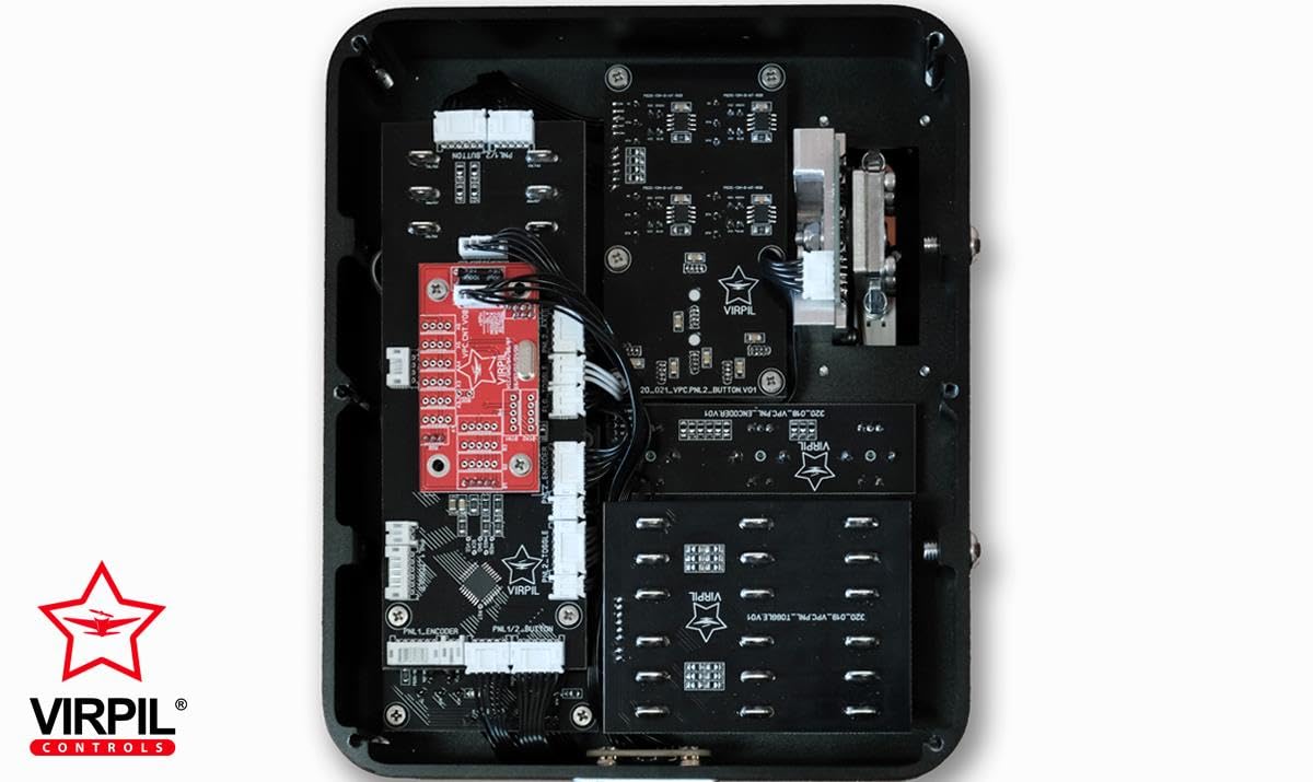 VIRPIL Controls - Pannello di controllo universale #2 per simulatori di volo, PC Gaming, Flight Control System con Landing Gear, Flight Sim Button Box, pannello di commutazione
