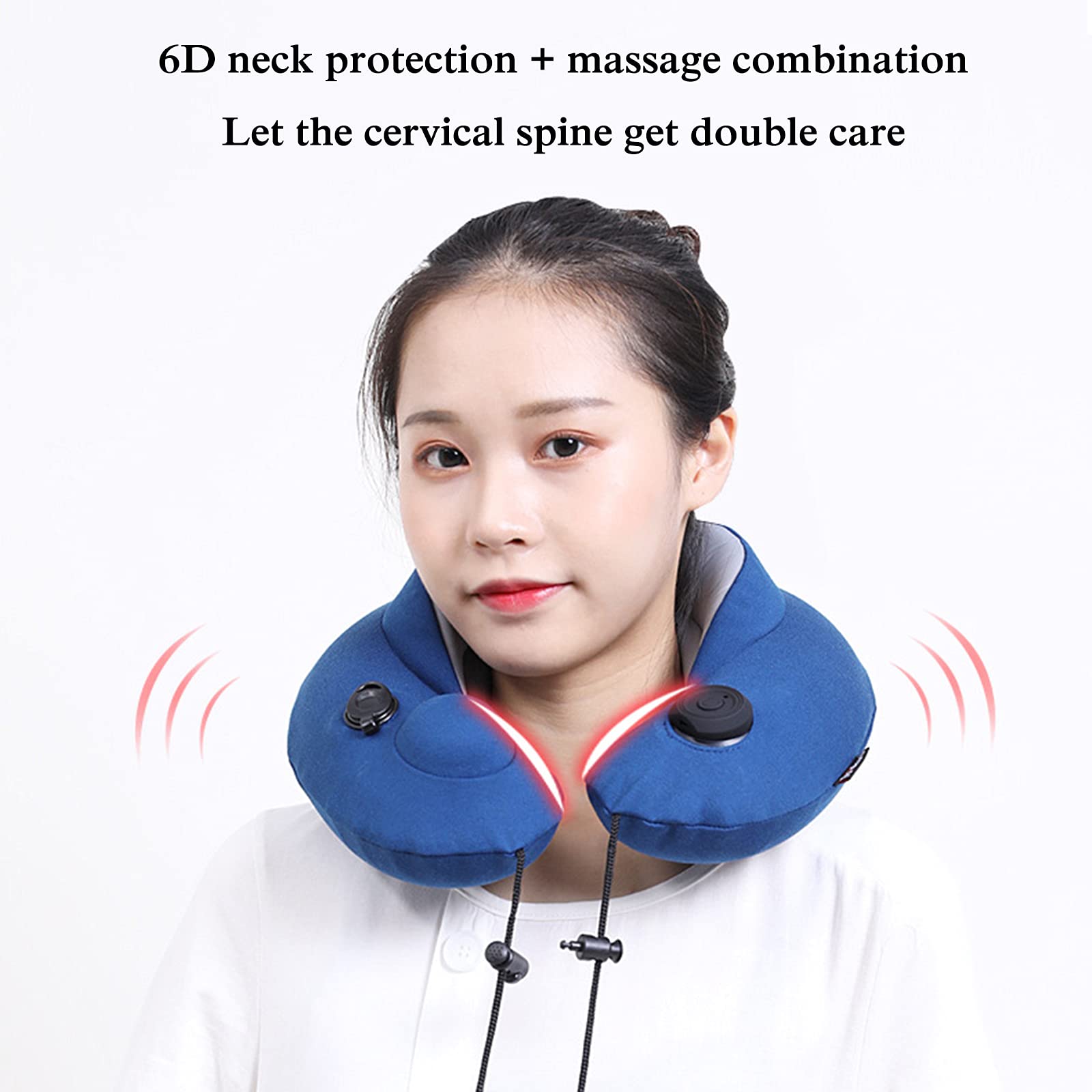 Cuscino da Viaggio per Collo Shiatsu E Supporto per Il Collo Impastato in Memory Foam A Forma di U Senza Fili, Utilizzato per Alleviare Il Dolore, Adatto per Viaggi in Aereo, Treno, Auto,Grigio