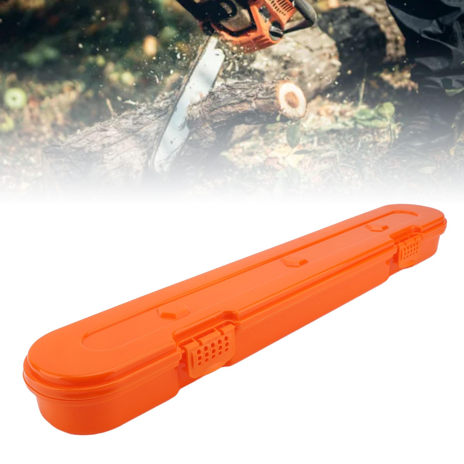 Alomejor Caja de Plástico para Cadena de Motosierra con de Bloqueo Seguro, Instalación Universal para Cadenas de hasta 20 Pulgadas, Equipo Esencial para Arboristas Profesionales, Resistente Al Agua