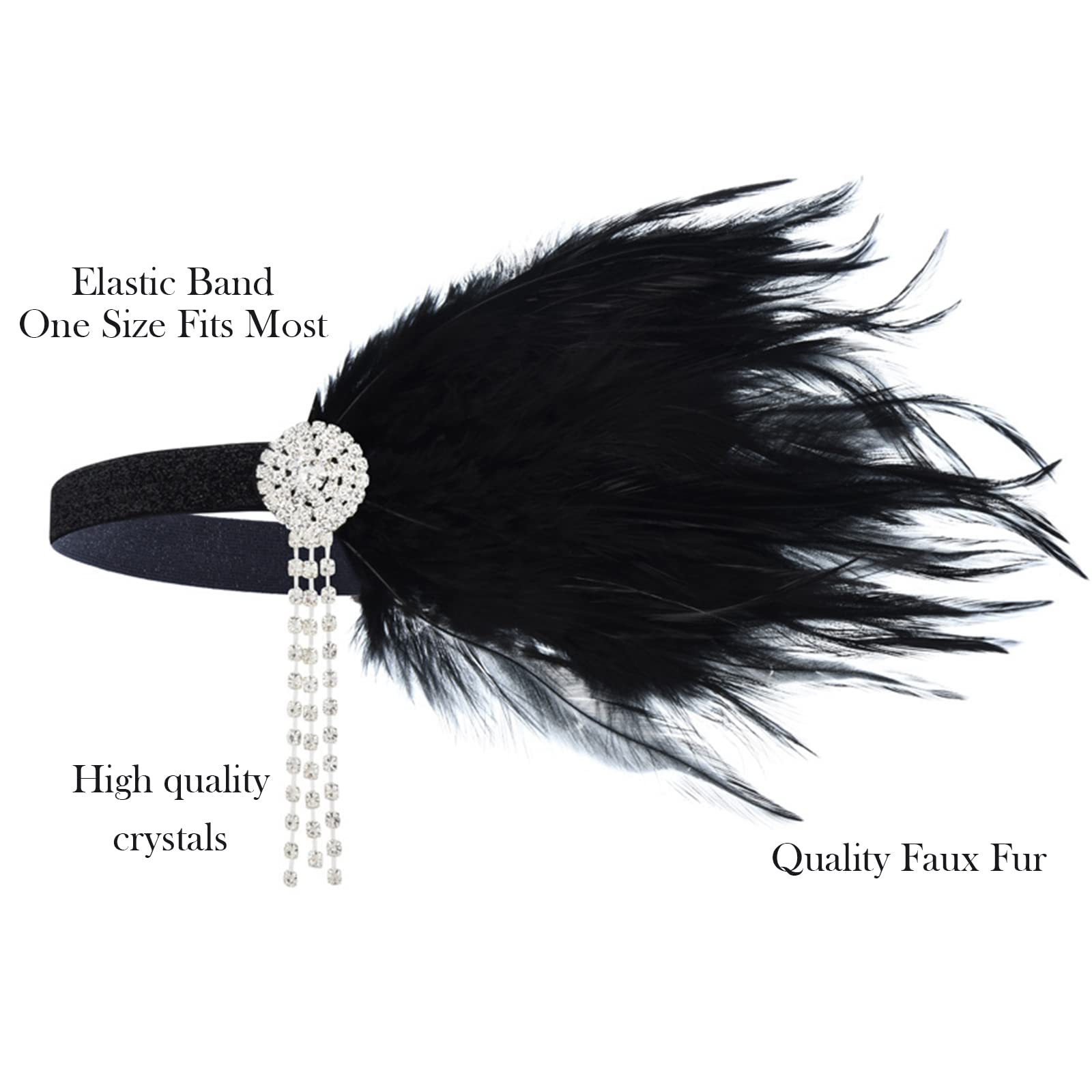 Serre-tête à plues pour fee des années 1920 avec fleur en strass - accessoire de coiffure vintage Gatsby Party de 2026 ? GBP £22