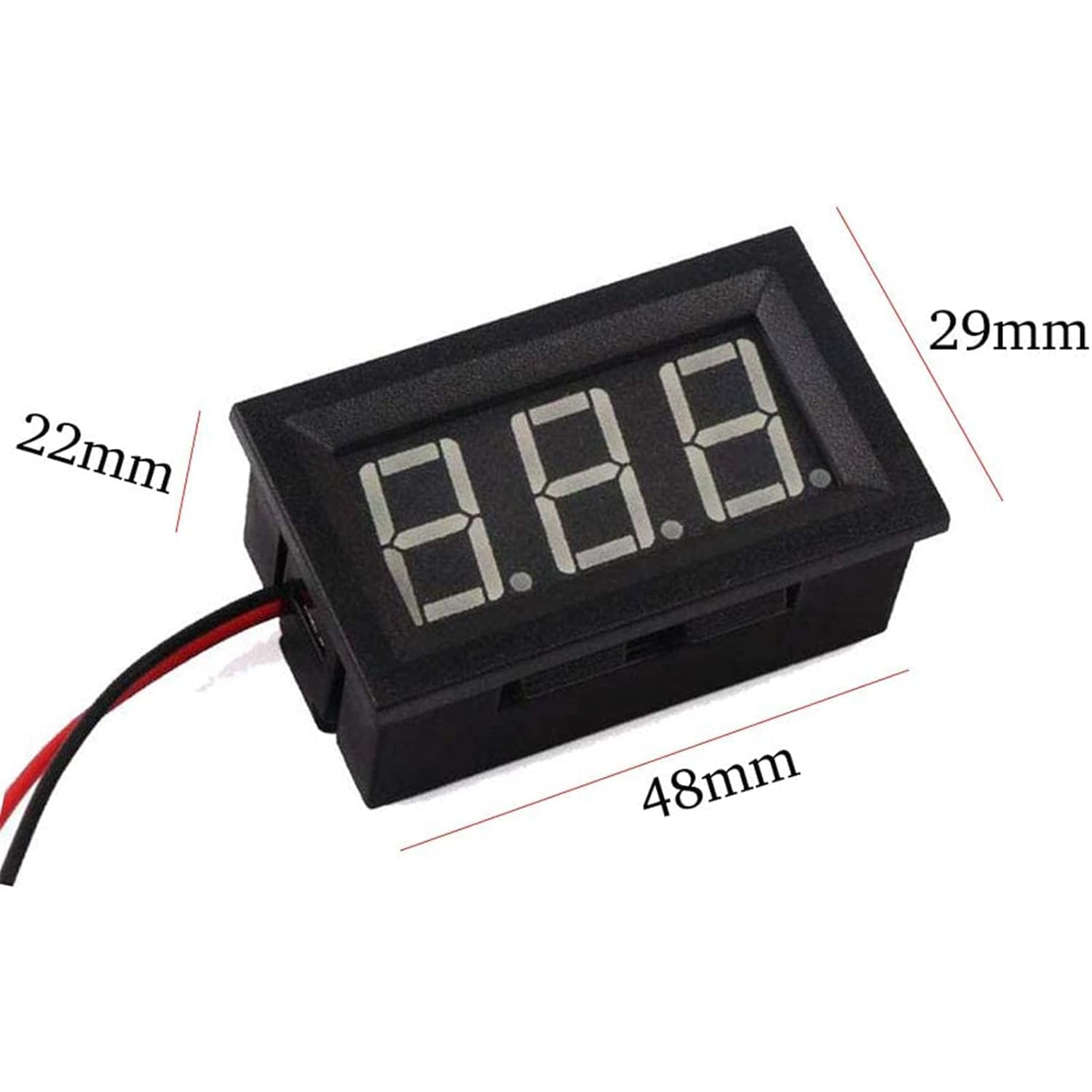 ARCELI 0.56 '' DC 0-30V Voltímetro Digital Probador de Voltaje Indicador Pantalla LED Brillante 3 Cables Voltímetro para Montaje en Panel de Motor de automóvil de Motocicleta - Azul