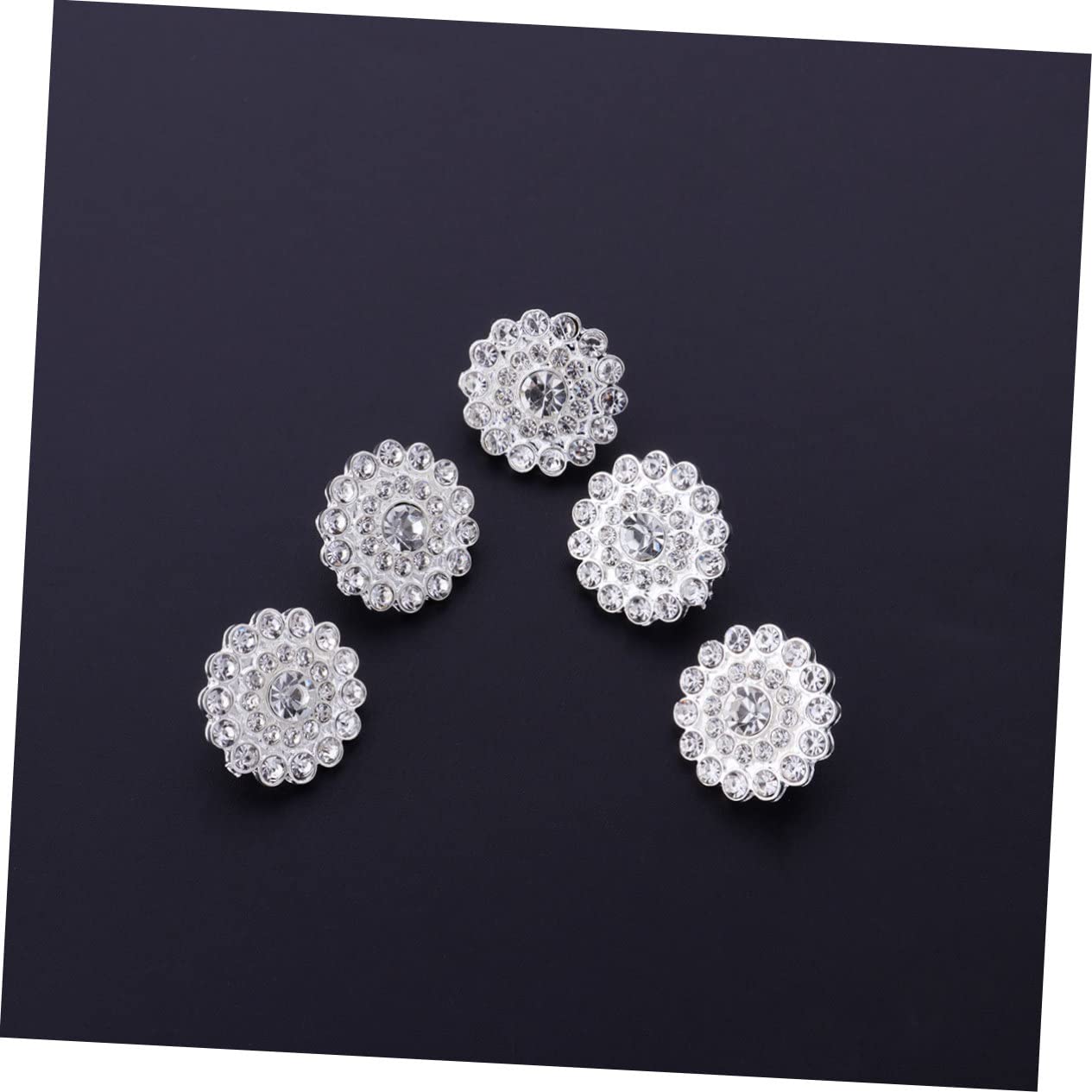 Lurrose 30stücke Strassverzierte Knöpfe Aus Legierung Elegante Runde Schmuckaccessoires Silber Für -dekorationen Hochzeiten Und Partys Für Frauen Und Damen
