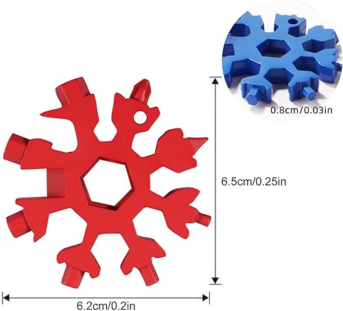 MSPHQM Herramienta múltiple de copo de nieve 18 en 1, kit de destornilladores de cruz plana, copo de nieve, abrebotellas de acero inoxidable,