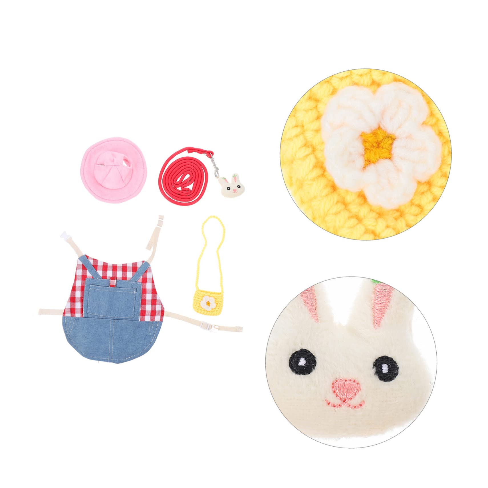 SUPVOX 3 Set Di Vestiti Del Coniglio Coniglio Finimenti E Guinzaglio A Piedi Maglia Corda Guinzaglio Bunny Cablaggio Kit Furetto A Piedi Maglia Coniglietto Della