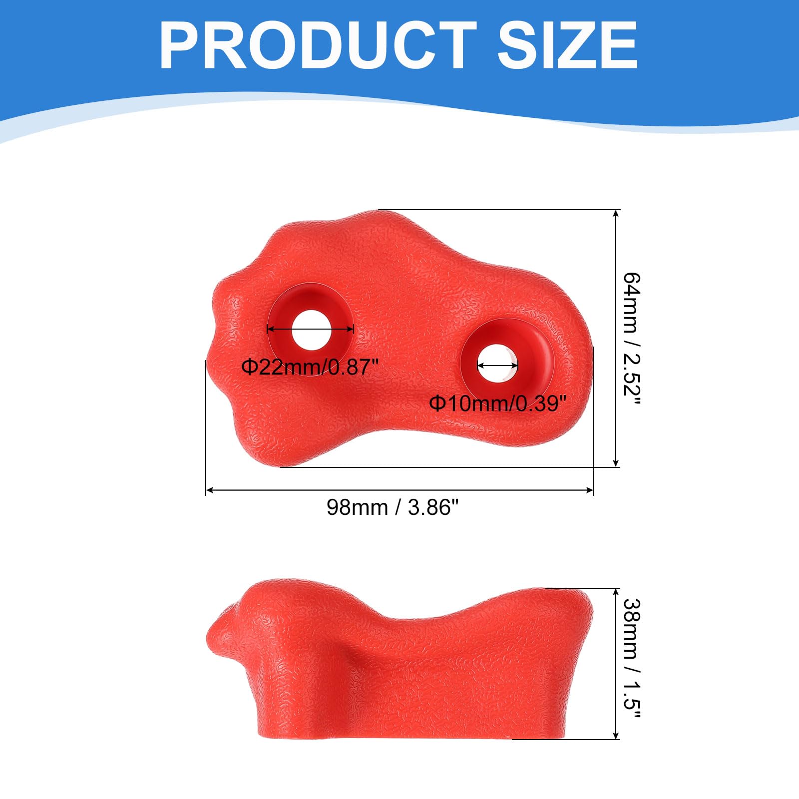 PATIKIL 10 Pcs Petites Prises De Mur d'escalade Rouge B-Petit