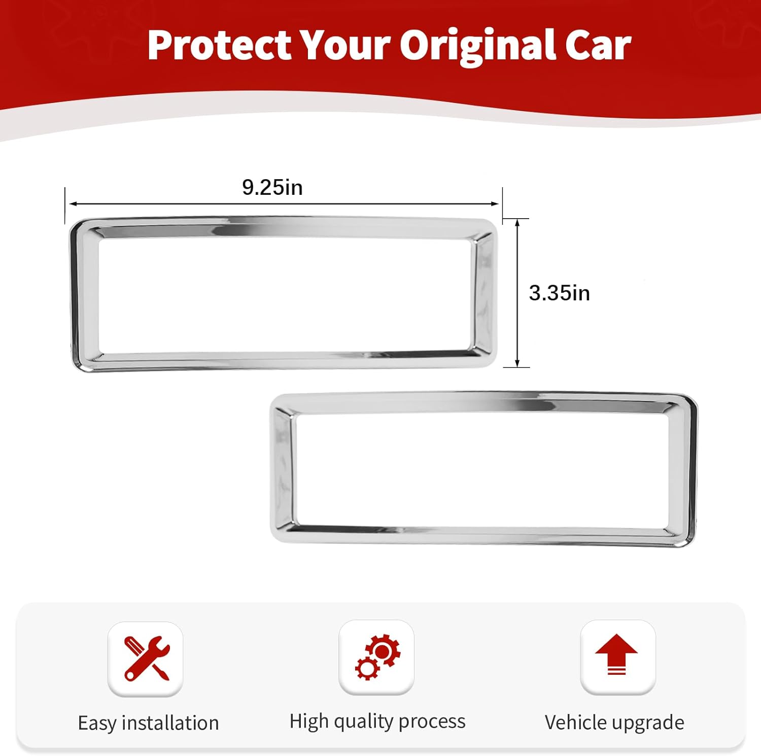 RT-TCZ for RAM Dash Air AC Vents Trim Cover Frame for Dodge RAM 2010-2017 Chrome Interior Accessories 2pcs