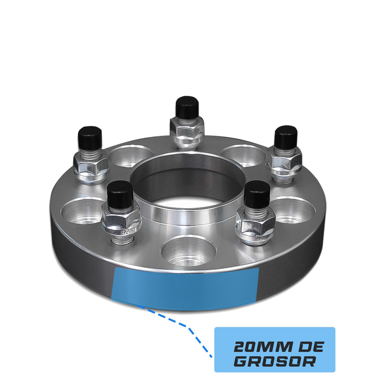 M MODAUTO Separador Ruedas del Vehículo, Espaciador de Ruedas, con Pernos Específicos, Anclaje 5x120, Grosor 20mm, Buje 74.1, con Doble Tornilleria, con Centrador, Modelo F365BB