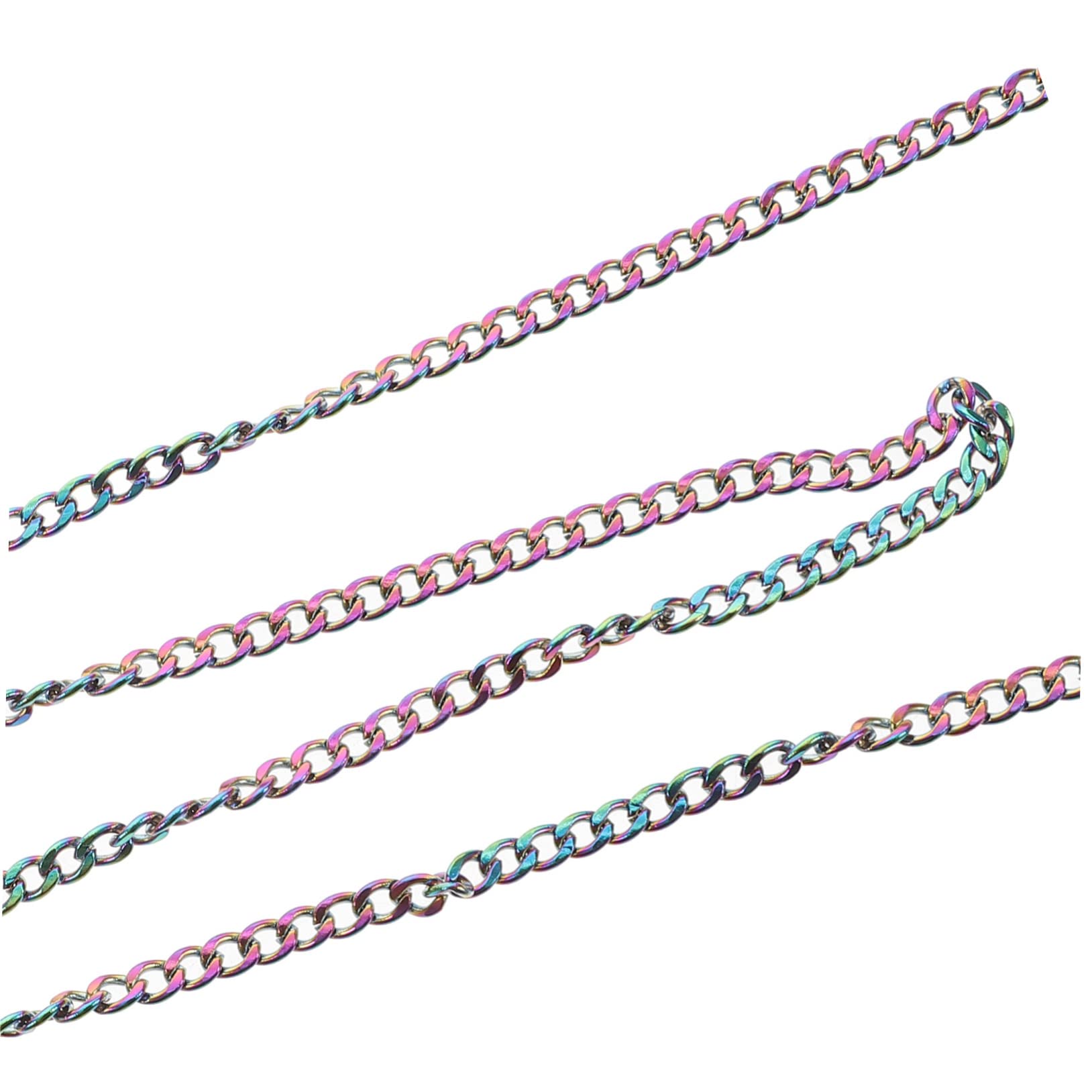 SHINEOFI 3 Set di Catene per Collane in Acciaio Inossidabile per La Creazione di Gioielli con Fermagli A Moschettone