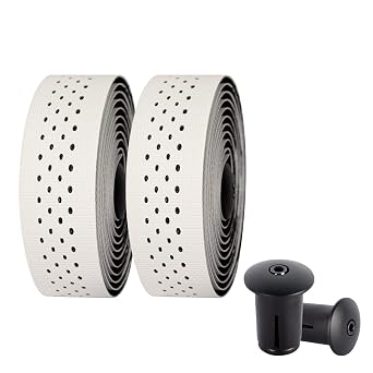 Bike Handlebar Tape,Bike Grip Tape,Bike Tape for Handlebars,Bicycle Bar Tape 2 Rolls White Black dot Silicone