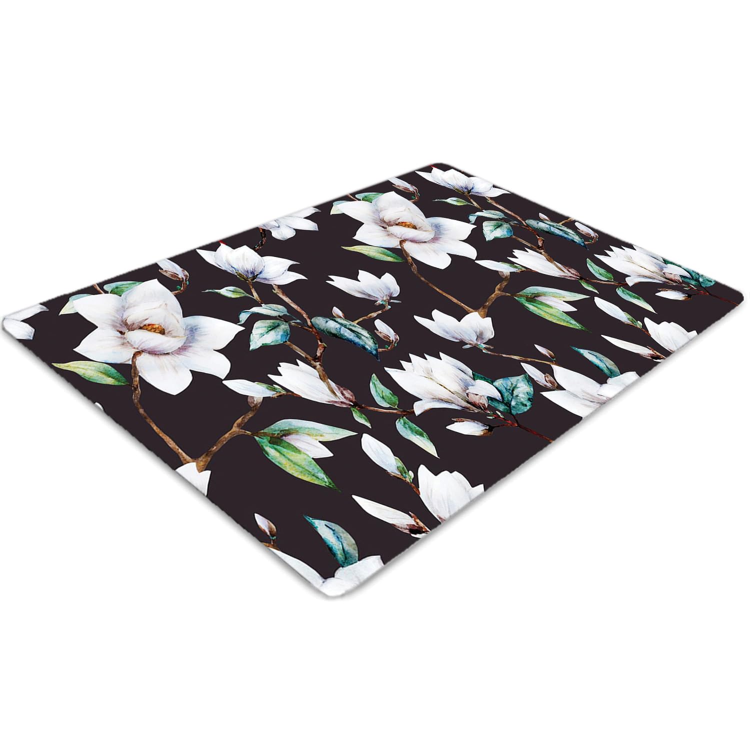 Tapis de chaise imperméable et antidérapant en PVC à motif floral