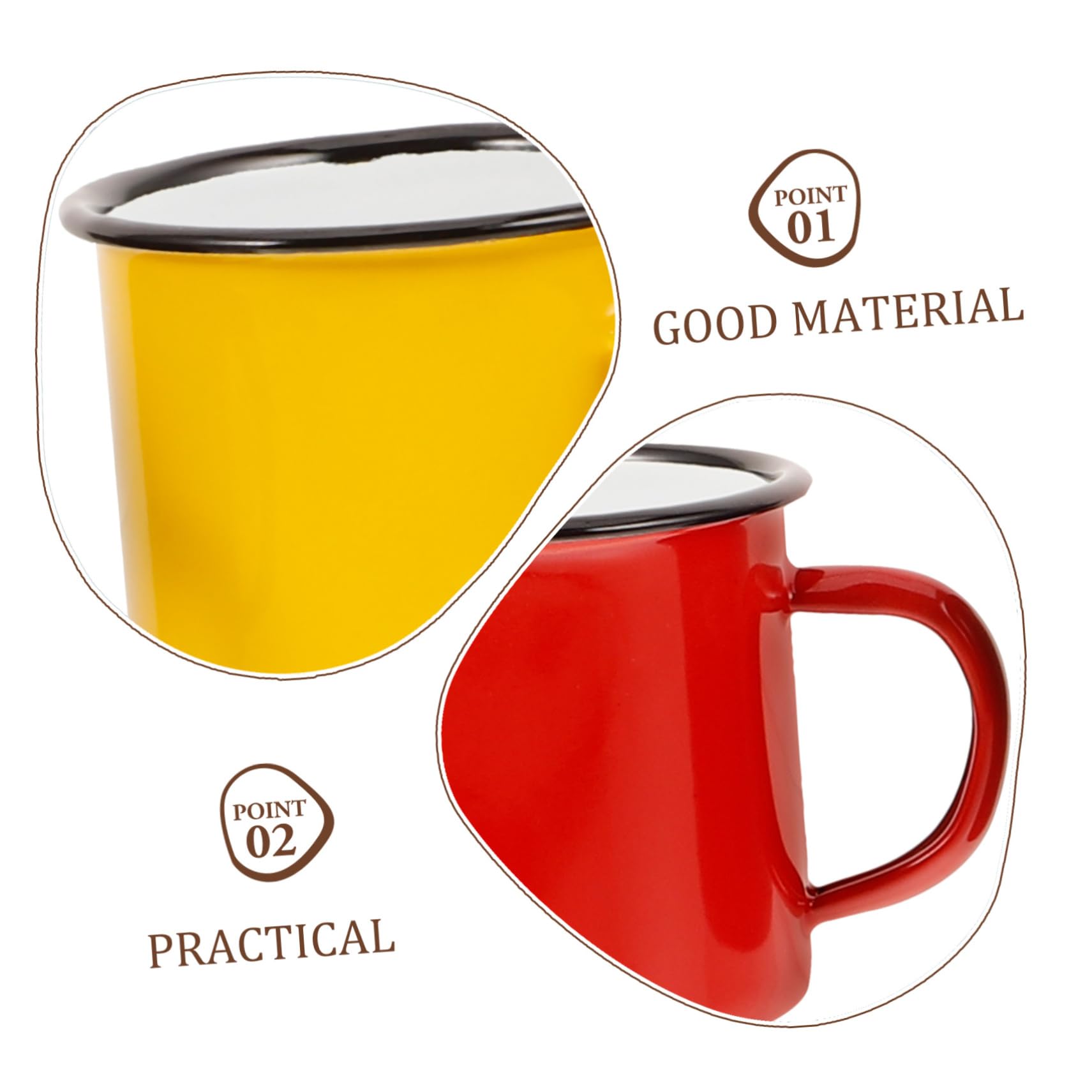 INOOMP 4stücke Emaillebecher Camping-trinkbecher Kaffeebecher Wasserbecher Robust und Langlebig für Outdoor und Haushaltgebrauch