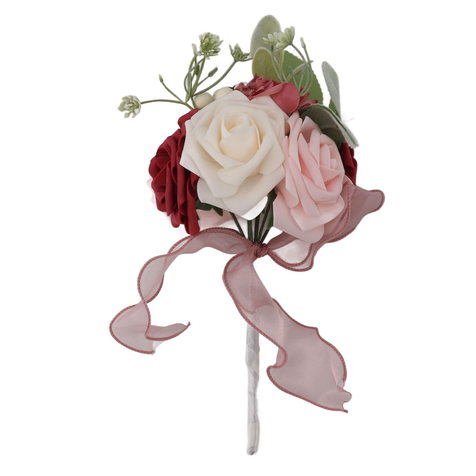 CVJdfhRE bridal bouquet， for Bride Bridesmaid, Romantic Rose Bridal Wedding Bouquet, Roses, Hand Holding(Rose Red)
