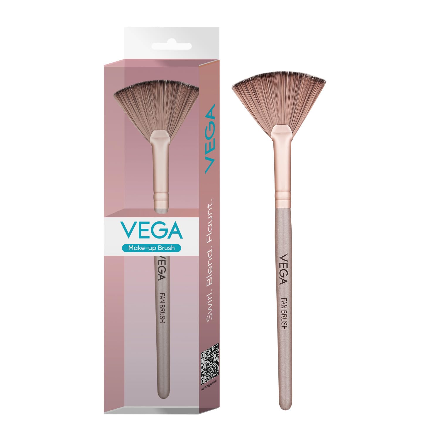 Vega Fan Brush for Face Highlighter, Fan Makeup Brush, Perfect For Highlighting and Remove Access Powder, (MBN-11)-image-0
