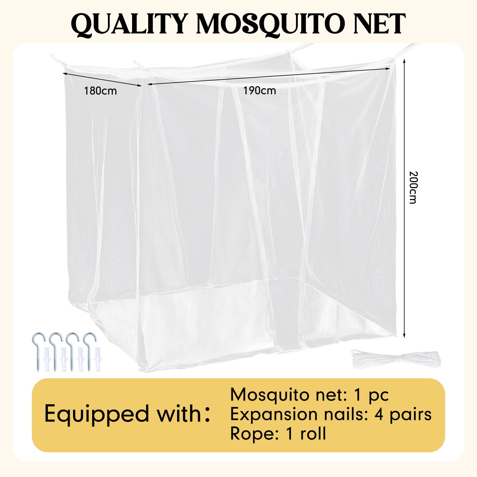 Mosquitera para cama matrimonial Queen King, 75 pulgadas de largo x 71 pulgadas de ancho x 79 pulgadas de alto, mosquiteros grandes para Cuba, toldo de red para acampar al aire libre, hogar 2
