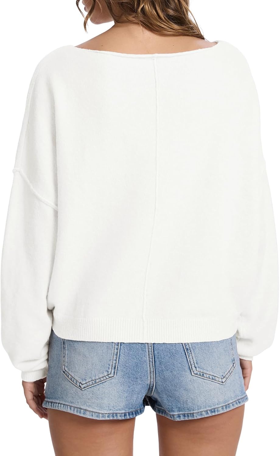 FAlABLE Women's Sweater Off Shoulder & Boat Neck Oversized Long Sleeve Pullover Cozy Knit Fall Winter Casual Tops - Image 4