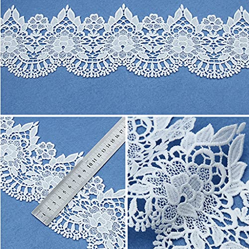 Ruban en dentelle blanche brodée de 9,1m pour decoration de mariage - 4