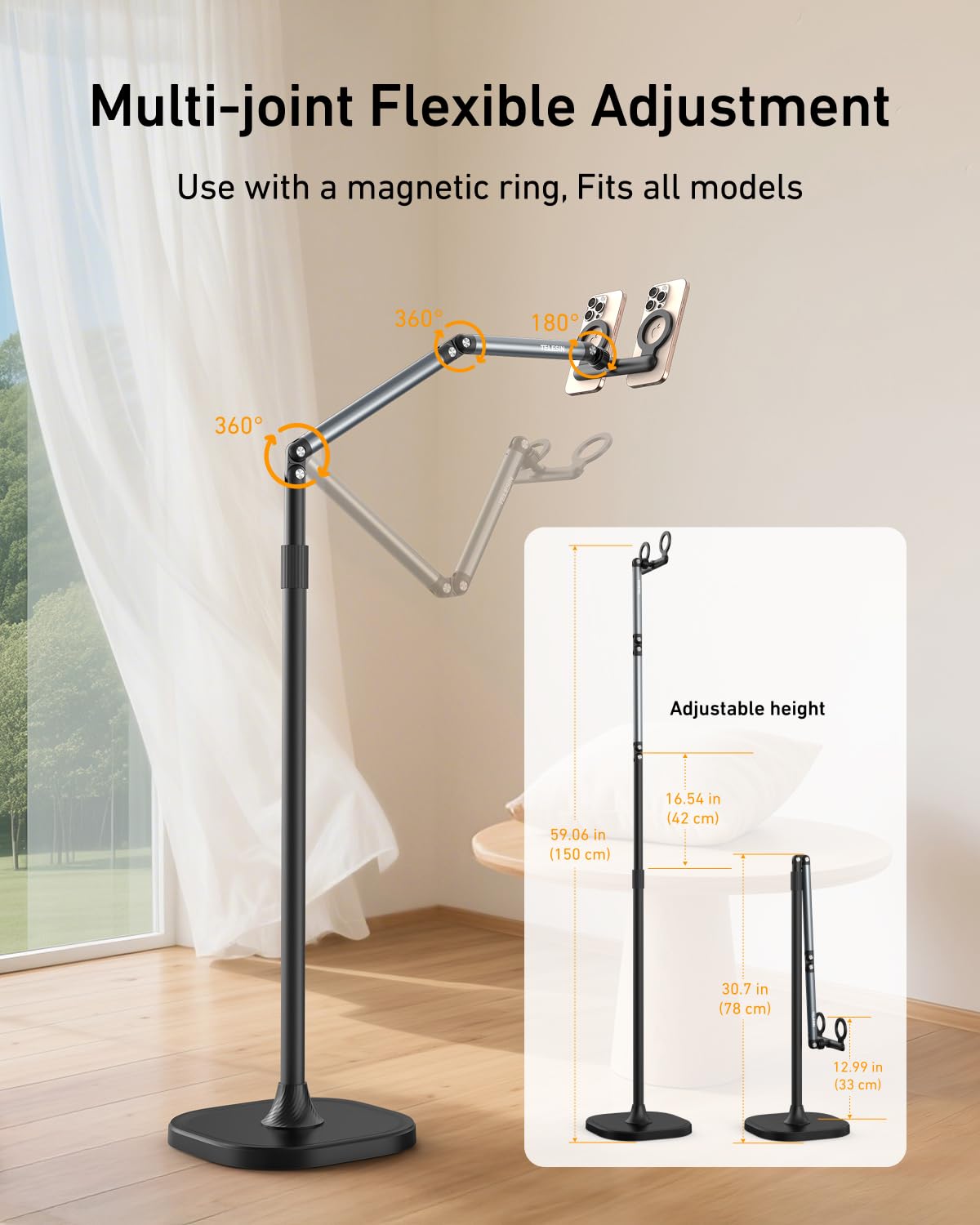 TELESIN Support de Tablette Robuste Au Sol