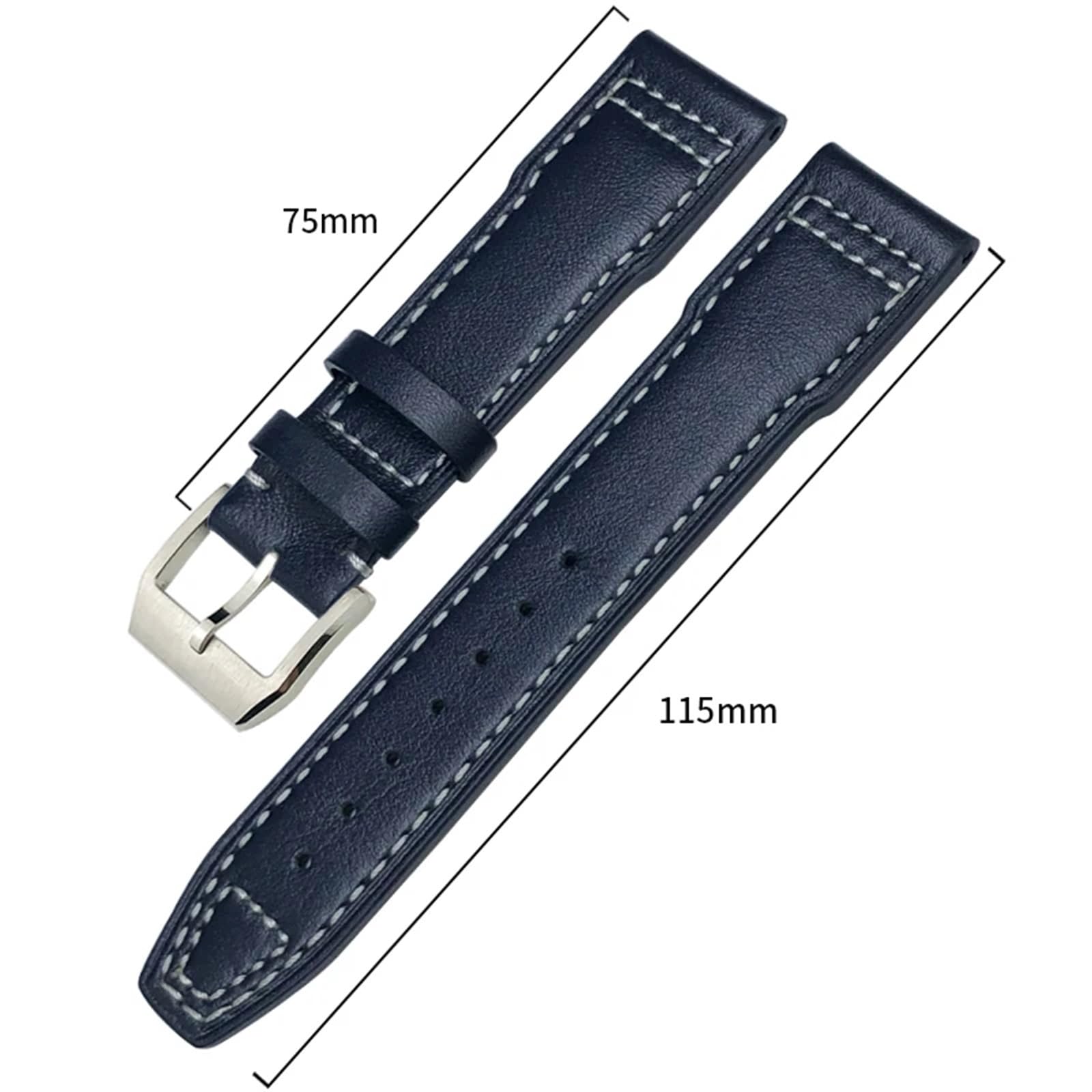 20mm 21mm 22mm cinturino in vera pelle adatto per orologio da pilota IWC IW3777 PORTOFINO Mark 18 cinturino nero blu marrone bracciali uomo
