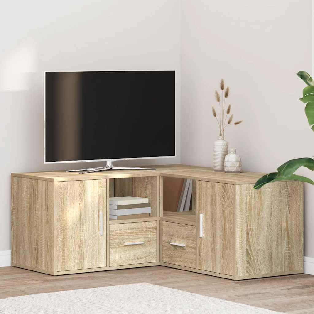 Armario esquinero de roble Sonoma, 160 x 40 x 45 cm, material de madera con 2 posibilidades de montaje como estantería de almacenamiento o armario en forma de L con compartimentos y cajones