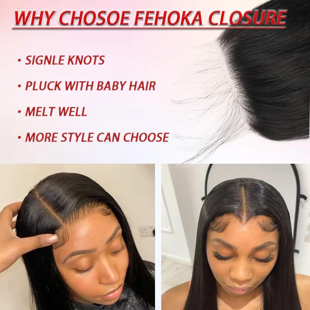 Amazon.com : HD Lace 5x5 Human Hair Lace Closure for Black  display picture 2
