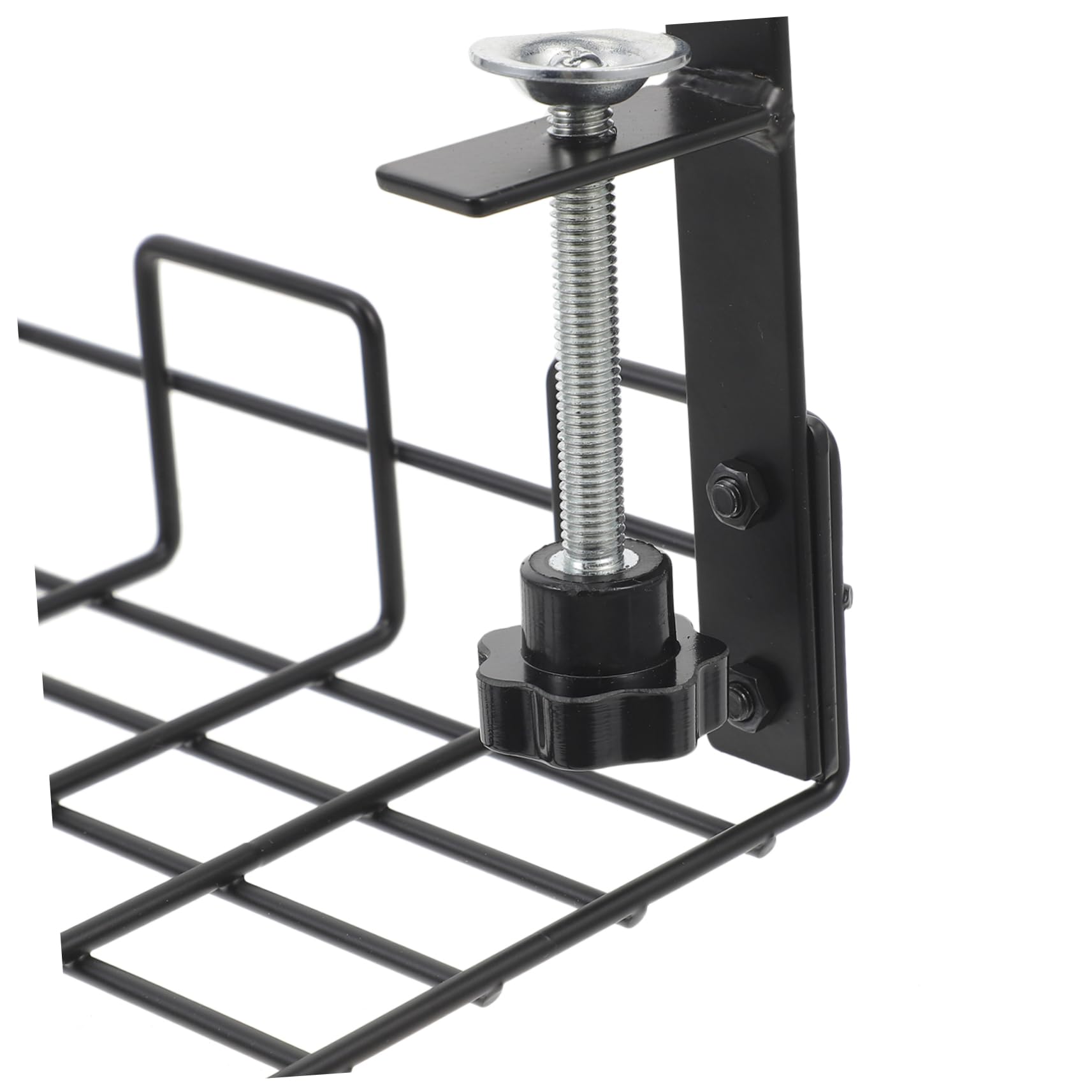 Operitacx Organisateur de Câbles Installation Simple en Acier Carbone Noir Améliore Le Rangement Support de Rangement sous Bureau pour Espace de Travail et Salle à Manger