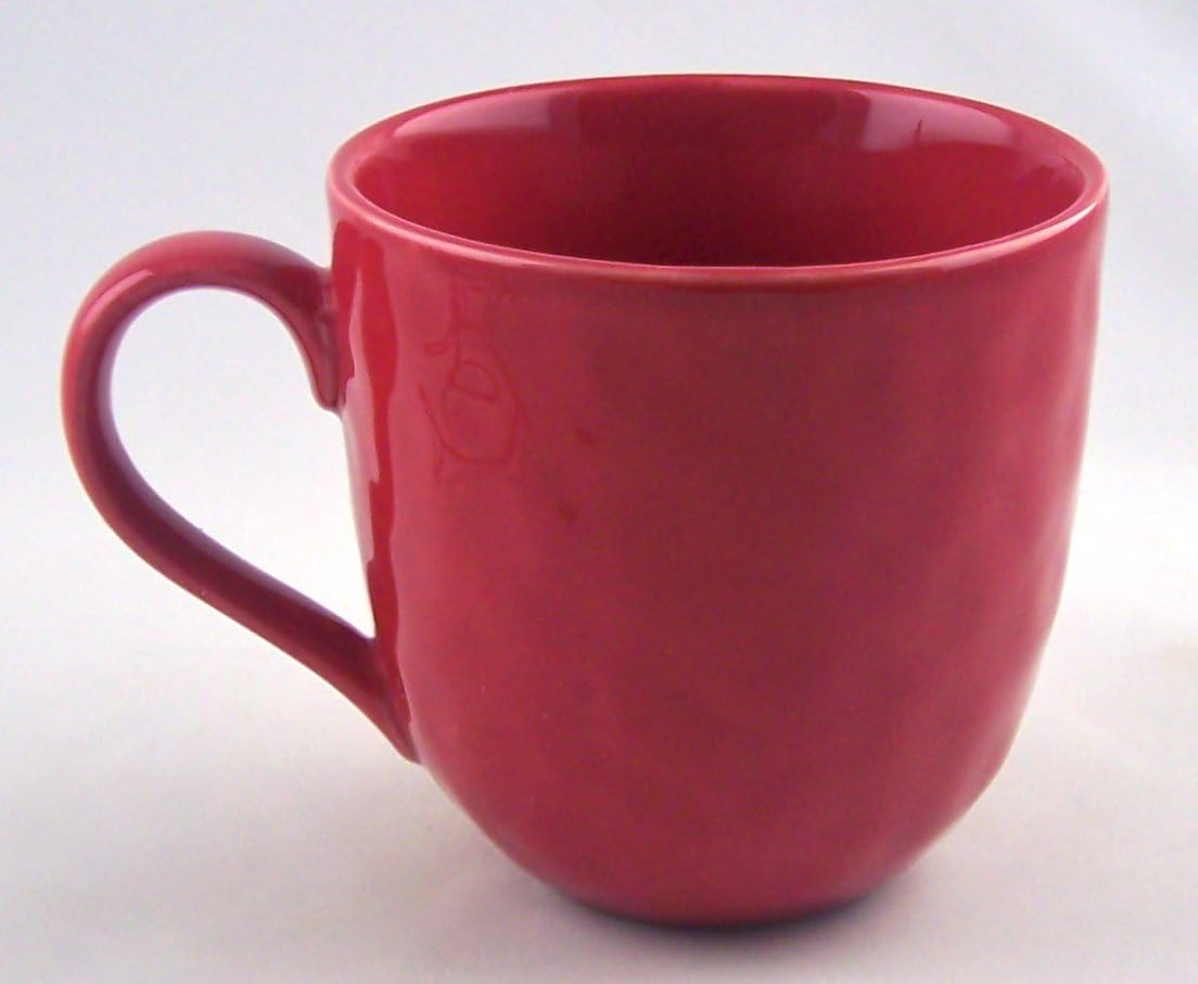 Bone China Mug - 20 Ounce Capacity - Bright Red - Yedi Housewares