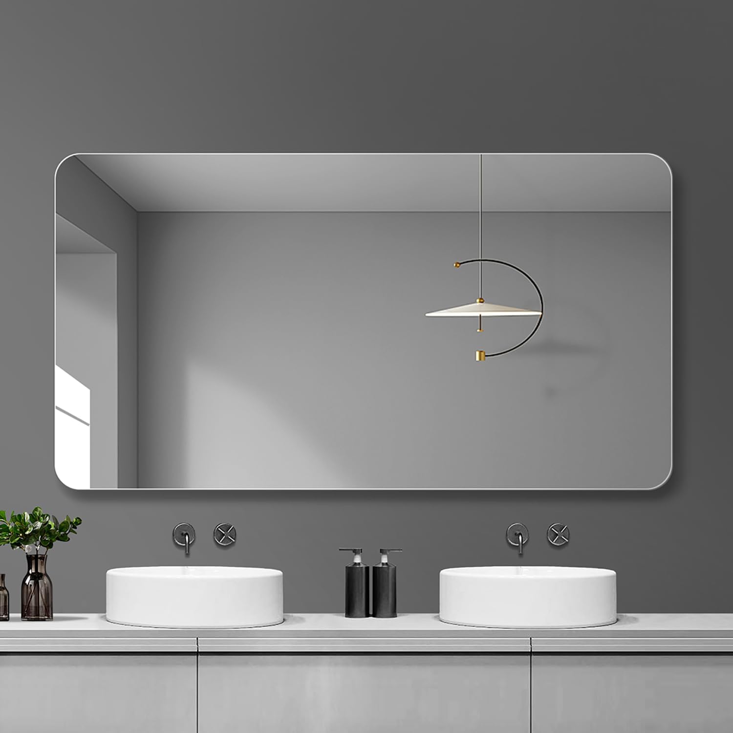 Bathroom Vanity Mirror, Wall-Mounted Mirror for Bathroom Anti-Fog Waterproof