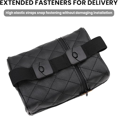 Miniatura 7 de BESULEN Soporte para pañuelos de automóvil, caja de pañuelos colgante para visera solar, soporte de servilletas de cuero de microfibra para consola