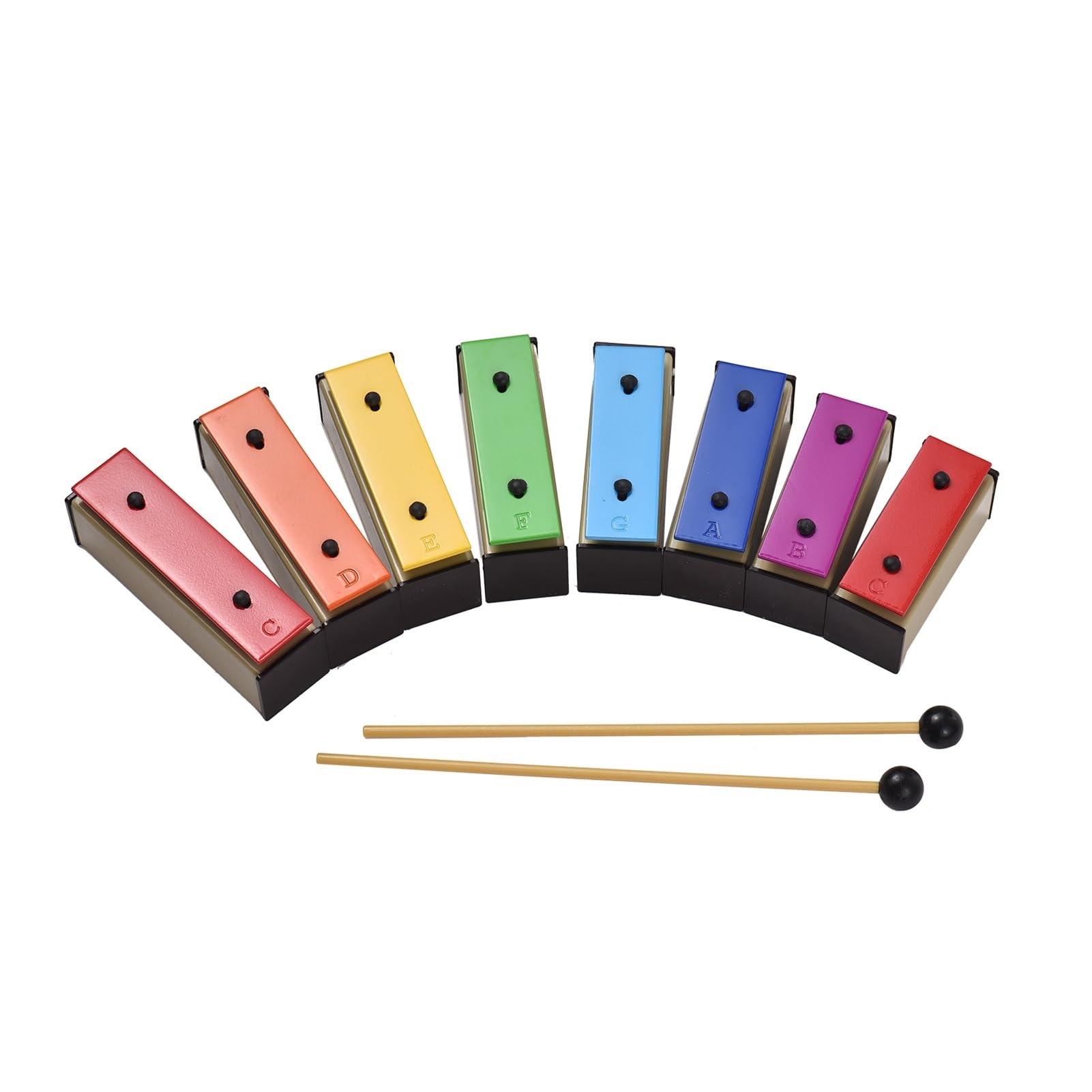 xilófono Xilófono De 8 Notas, Colorido Glockenspiel, Resonador De Placas De Metal Extraíbles con Mazos De Plástico, Funda Verde