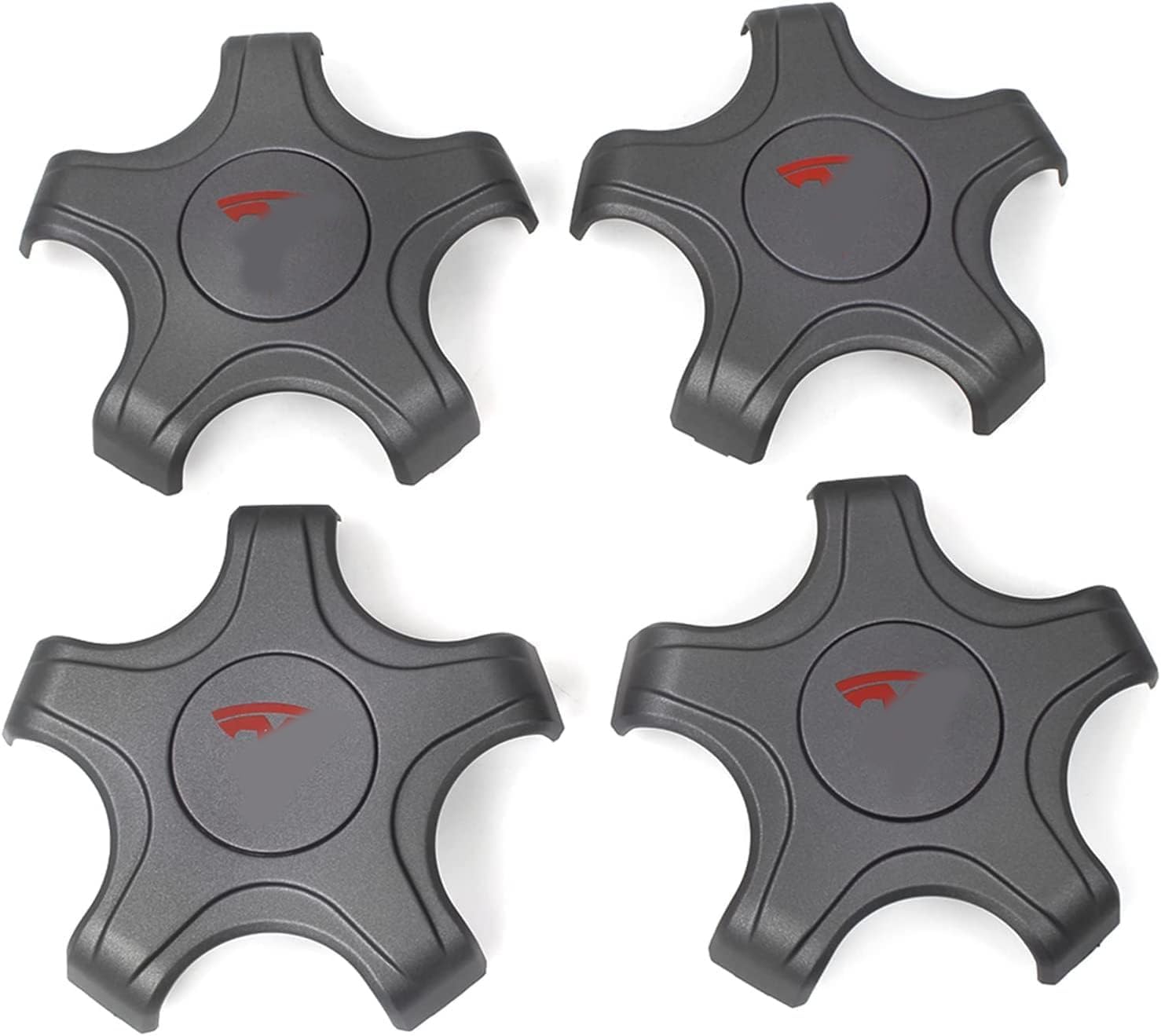 ATAIRSOFT 4PCS Aero Wheels Cap Kits Hubcaps Cover Wheel Center Cap Kits Compatible for Tesla Model 3 Original 18 inch Rims Accessories (Matte Gray with Red T Logo)