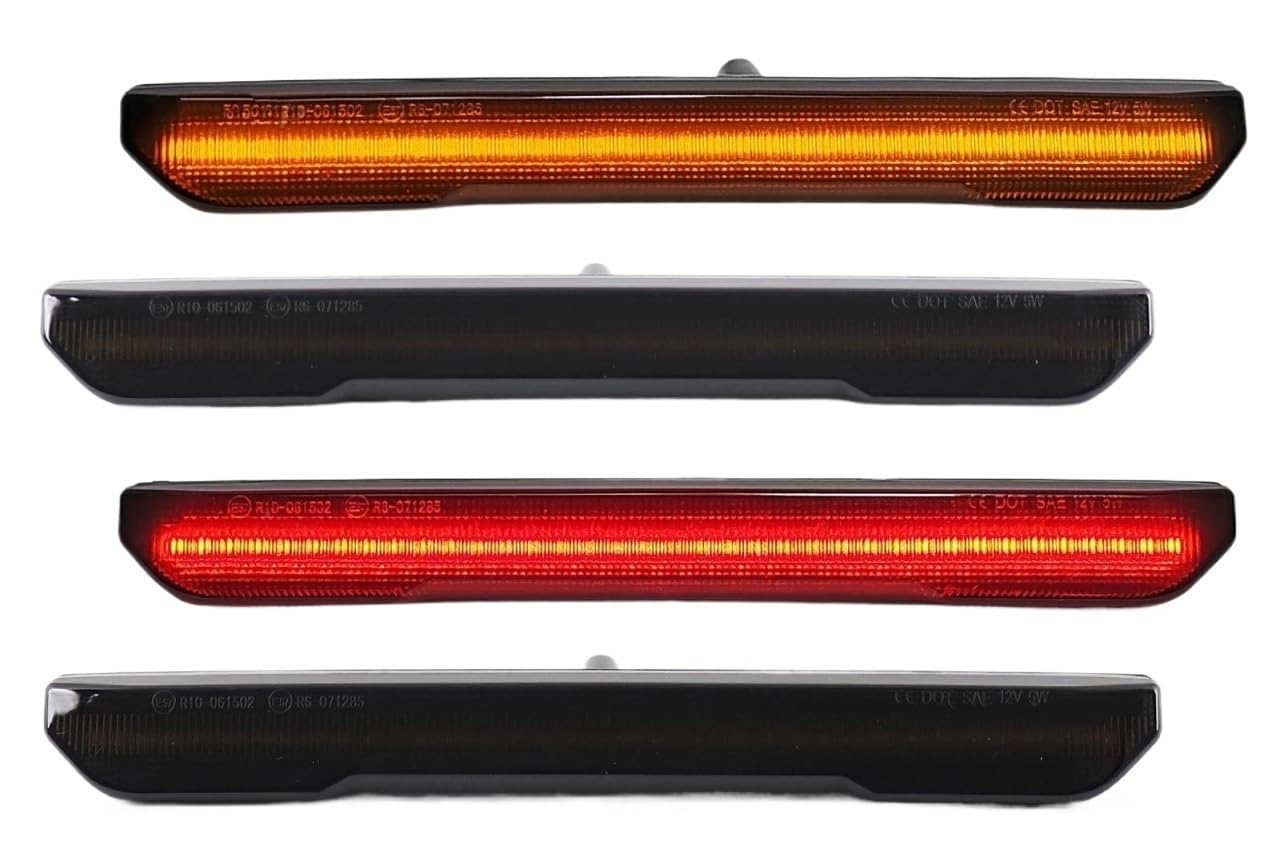FREEZER Piloto Intermitente 4 Uds Delanteras ámbar y Parachoques Rojo Trasero LED señal Giro indicador Lateral lámpara para GMC para Sierra 2500 3500HD 2020-2024 Intermitentes Automóviles