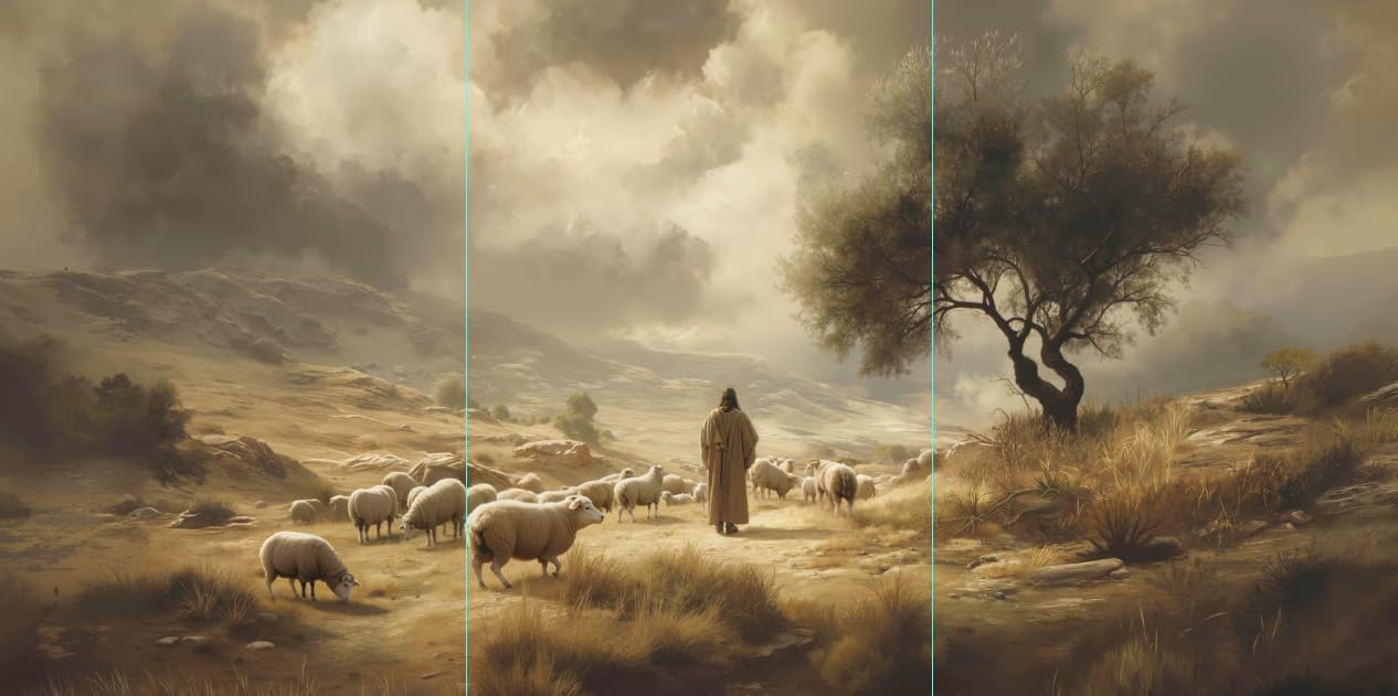 HPNIUB Jesus Canvas Wall Art Set, Aesthetic Religious Room Decor, Christian God Savior Wall Decor Picture