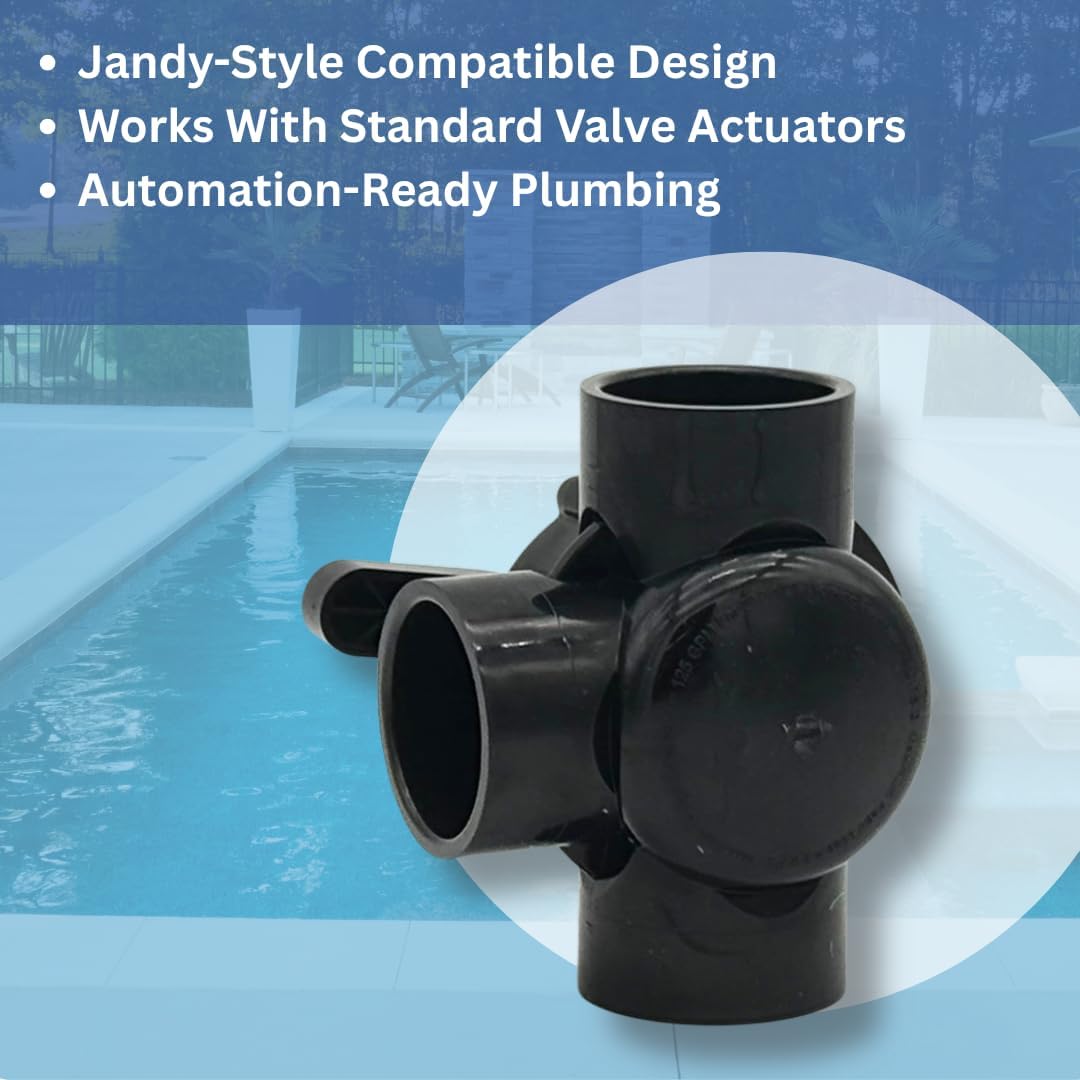 AppaeTech 777039 2-Port Diverter Valve 2” to 2-1/2” CPVC Positive Seal Pool & Spa Plumbing Valve, Jandy-Style Compatible High-Flow (3-Port Diverter Valve)