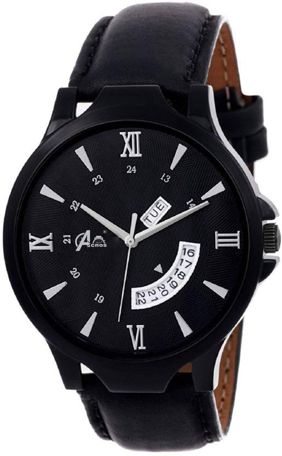 Acnos Leather Premium Day And Date Working Black Dial Analog Watch For Men Pack Of - 2, Black Band (B07SQ3SHPM) Amazon Price History, Amazon Price Tracker