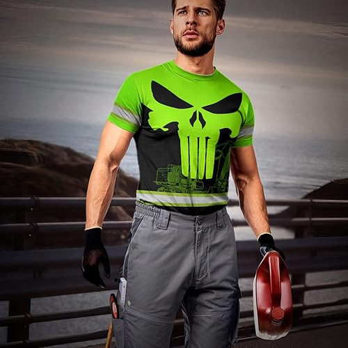 Miniatura 5 de Matedecor Sudadera con capucha de alta visibilidad para hombre, ropa de trabajo de seguridad Hi Vis con diseño reflectante